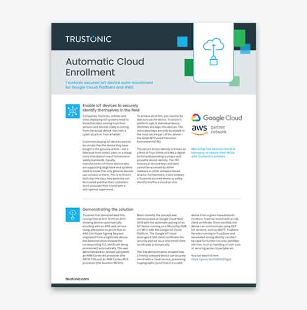 IoT Cloud Security, Device Authentication & Enrollment