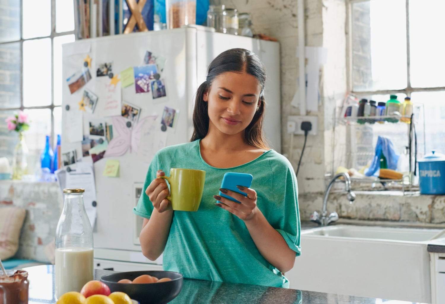 A young woman using her smartphone